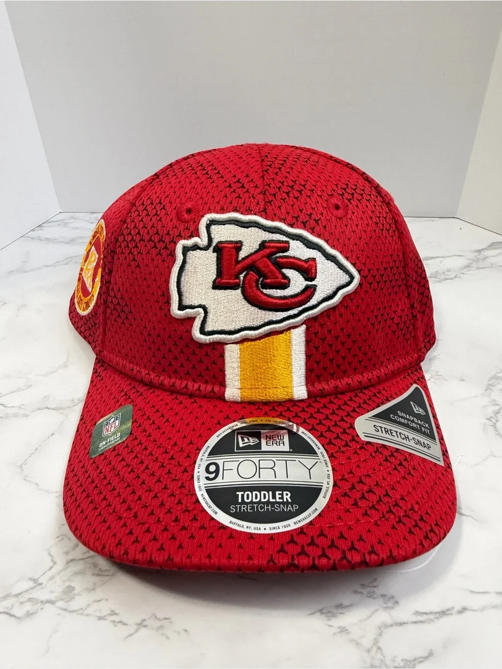 NFL Kansas City Chiefs Red Mesh Toddler Cap with Yellow Stripe